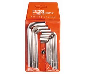 Juego de llaves hexagonales tipo allen y métricas con acabado niquelado (10 Piezas) | 1998M/10T