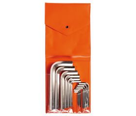 Juego de llaves hexagonales tipo allen y métricas con acabado niquelado (15 Piezas) | 1998M/15T