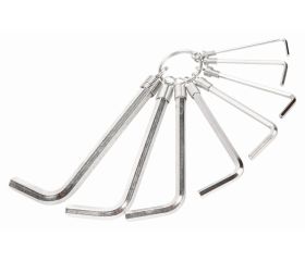 Juego de llaves hexagonales tipo allen métricas con acabado niquelado y en anilla de metal (8 Piezas) | 1998M/8R