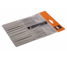 Juego de lima de aguja, corte basto, sin mango, 140 mm: 12 unidades | 2-472