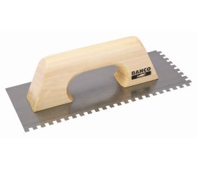 Llanas con hoja de acero al carbono con dientes dentados cuadrados y mango de madera | 2092