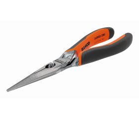 Alicates ERGO™ de boca semirredonda cromados, con mangos bi-materiales | 2430GC