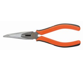 Alicates de boca semirredonda de punta curvada a 45° con mangos bi-componente y acabado lacado | 2477G-200