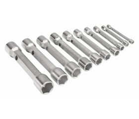 Juego de llaves de tubo de dos bocas métricas (10 piezas/caja de cartón) | 27M/10