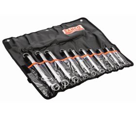 Juego de llaves de dos bocas extra-acodadas métricas (10 piezas/estuche) | 2M/10T