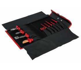 Composición de herramientas aisladas para electricistas en un maletín de cuero: 10 piezas | 3045V-1