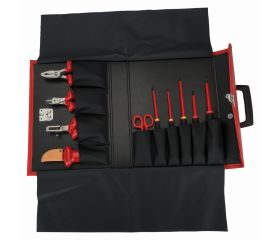 Composición de herramientas aisladas para electricistas en un maletín de cuero: 10 piezas | 3045V-1