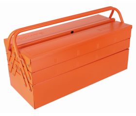 Cajas de herramientas metálicas con cinco compartimentos y posibilidad de colocar un candado | 3149-OR