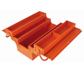 Cajas de herramientas metálicas con cinco compartimentos y posibilidad de colocar un candado | 3149-OR