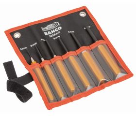 Juego de botadores cilíndricos con protección de mano: 6 piezas/expositor de madera | 3658A/6