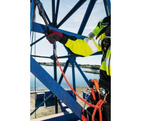 Lanyards naranjas de alta visibilidad con mosquetón giratorio para 1 kg | 3875-LY600