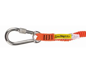 Lanyards naranjas de alta visibilidad con mosquetón fijo para 3 kg | 3875-LY700