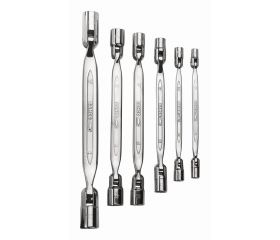 Juego de llaves articuladas de dos bocas métricas con vaso bi-hexagonal | 4040M/S6