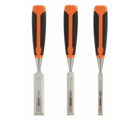 Juego de formones con mango de goma (3 piezas / caja de cartón) | 424P-S3-EUR