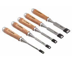 Juego de cinceles con mango de madera (5 piezas/caja de cartón) | 425-082