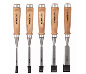 Juego de cinceles con mango de madera (5 piezas/caja de cartón) | 425-082