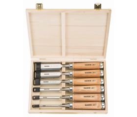 Juego de formones con mango de madera (6 piezas / caja de madera) | 425-083