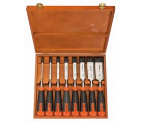 Juego de formones muy resistentes ERGO™ (8 piezas/caja de madera) | 434-S8-EUR