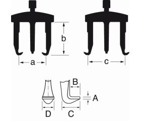 Extractores universales de dos garras con husillo templado por inducción y acabado galvanizado | 4532