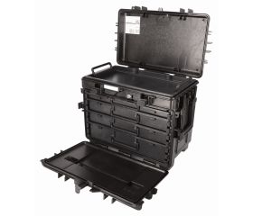 Maletas rígidas con ruedas de 150 L con asa telescópica y 4 cajones | 4750RCWD4