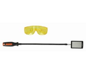 Espejo de inspección pivotante con UV y cable semirrígido aislado | 5515FUV