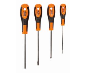 Juego de destornilladores ranurados/Phillips con agarre de goma - 4 unidades | 602-4-LA