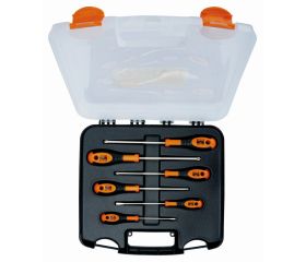 Juego de destornilladores ranurados/Phillips/Pozidriv con agarre de goma, 3-6,5 mm/PH1-PH2/PZ1-PZ2 - 6 unidades | 605-6-PC