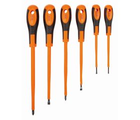 Juego de destornilladores ranurados/Phillips con mango de goma, 3-6,5 mm/PH1-PH2: 6 piezas | 620-6