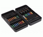 Juego de puntas de torsión de impacto de 1/4" para tornillos Phillips/Pozidriv/TORX®/Cabeza hexagonal - 40 piezas | 66IM/40C-1