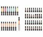 Juego de puntas de impacto de 1/4" para tornillos ranurados/ Phillips/ Pozidriv/Hex/ TORX®/TORX® Tamper/Robertson - 54 piezas | 66IM/54C-1