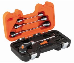 Juego de destornilladores a carraca con portapuntas de 1/4