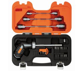 Juego de destornilladores a carraca con portapuntas de 1/4