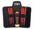 Destornillador a carraca aislado con juego de varillas intercambiables ranuradas y Phillips - seis unidades | 808061