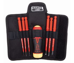 Destornillador a carraca aislado con juego de varillas intercambiables ranuradas y Phillips - seis unidades | 808061