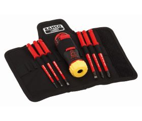 Destornillador a carraca aislado con juego de varillas intercambiables ranuradas y Pozidriv (6 piezas) | 808062