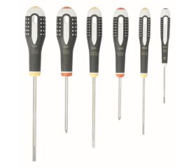 Juego de destornilladores ranurados/Phillips ERGO™ de acero inoxidable: 6 piezas | BE-9881i
