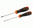 Juego de 2 destornilladores BahcoFit con mango de goma | B219.002