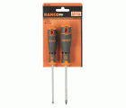 Juego de 2 destornilladores BahcoFit con mango de goma | B219.002
