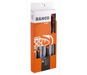Juego de destornilladores ranurados/Phillips BahcoFit con mango de goma: 4 piezas | B219.004