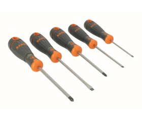 Juego de destornilladores BahcoFit con mango de goma: 5 piezas | B219.005