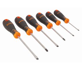 Juego de destornilladores BahcoFit con mango de goma: 6 piezas | B219.006