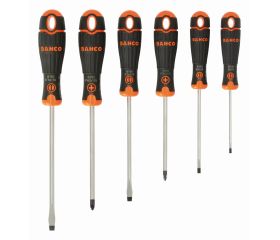Juego de destornilladores BahcoFit con mango de goma: 6 piezas | B219.006