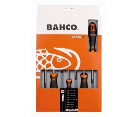 Juego de 8 destornilladores para ranurados y Phillips BahcoFit con agarre de goma | B219.008