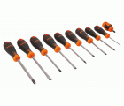 Juego de destornilladores ranurados/Phillips/Pozidriv/Robertson BahcoFit con agarre de goma - 10 unidades | B219.010