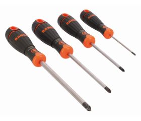 Juego de destornilladores Phillips BahcoFit con mango de goma - 4 piezas | B219.014