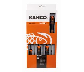 Juego de destornilladores ranurados/Pozidriv BahcoFit con mango de goma: 6 piezas | B219.016