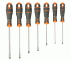 Juego de 7 destornilladores para ranurados y Phillips BahcoFit con agarre de goma | B219.017