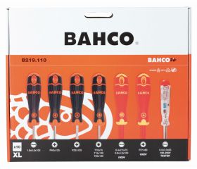 Juego de destornilladores ranurados/Phillips/Pozidriv/TORX® BahcoFit con mango de goma (10 piezas) | B219.110
