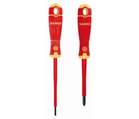 Juego de destornilladores ranurados y Phillips aislados VDE BahcoFit con mango multicomponente (2 piezas) | B220.002