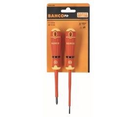 Juego de destornilladores ranurados y Phillips aislados VDE BahcoFit con mango multicomponente (2 piezas) | B220.002